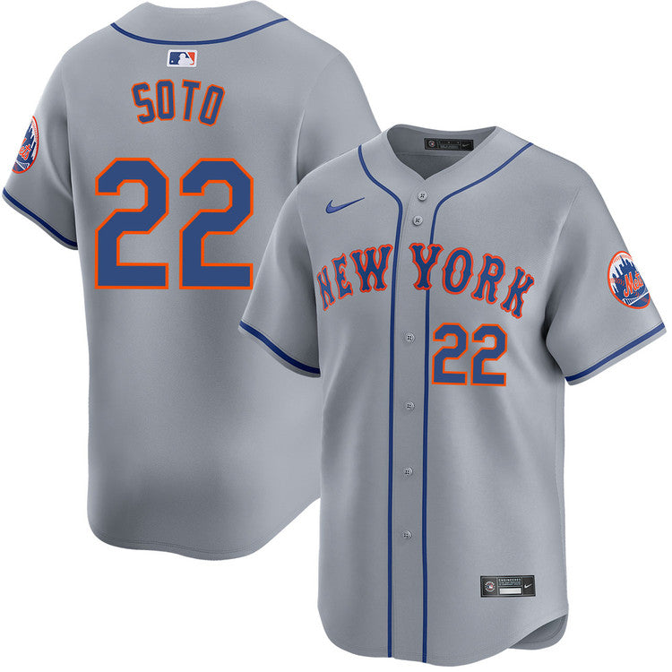 Juan Soto New York Mets Road Player Jersey - Gray baseball jersey product view 1
