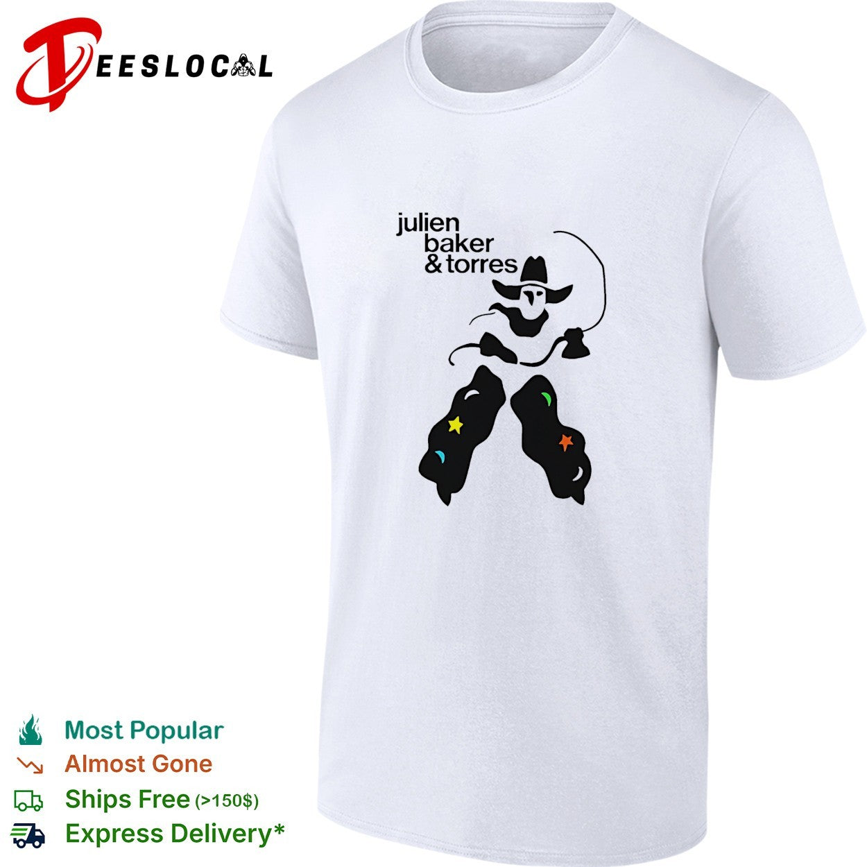 Julien Baker and Torres cowboy figure - Adult & Kids T-Shirts, Sweatshirts & Hoodies apparel design preview 1