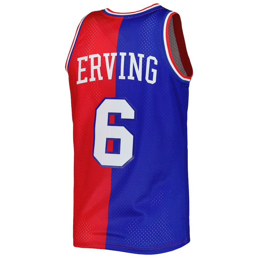 PH.76ers #6 Julius Erving Hardwood Classics 1982-83 Split Swingman Jersey Royal-Red Stitched American Basketball Jersey basketball jersey product view 1