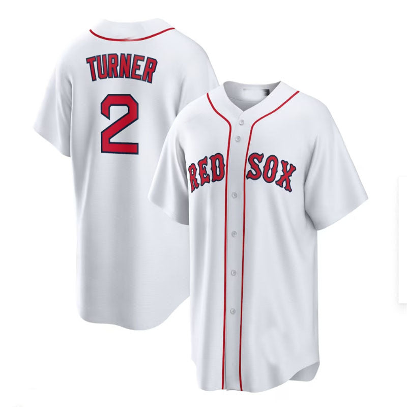 Boston Red Sox Road #2 Justin Turner Home Replica Player Jersey - White Red Baseball Jerseys baseball jersey product view 1