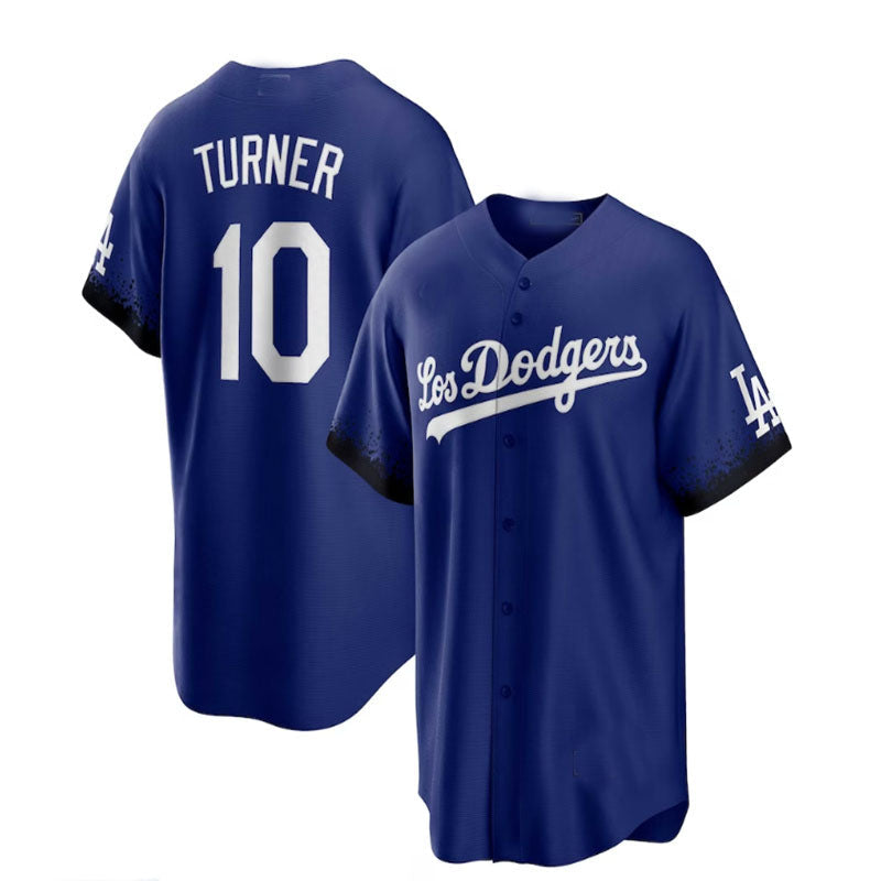 Los Angeles Dodgers #10 Justin Turner City Connect Replica Player Jersey - Royal Baseball Jerseys baseball jersey product view 1