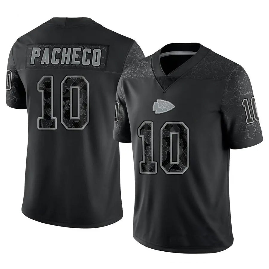 KC.Chiefs #10 Isiah Pacheco Player Black RFLCTV Limited Football Jerseys football jersey product view 1