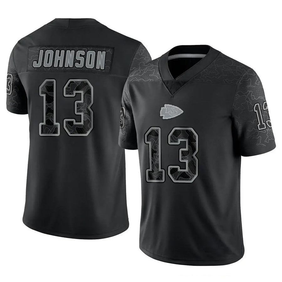 KC.Chiefs #13 Nazeeh Johnson Player Black RFLCTV Limited Football Jerseys football jersey product view 1