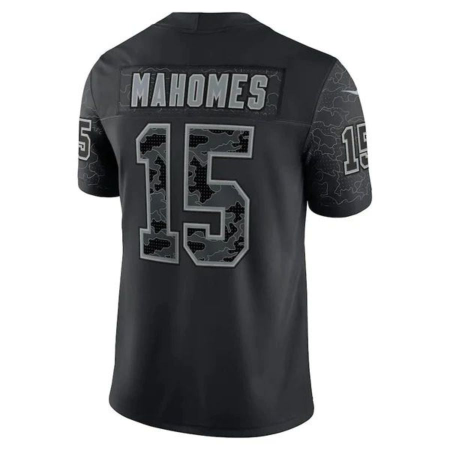 KC.Chiefs #15 Patrick Mahomes Player Black RFLCTV Limited Football Jerseys football jersey product view 1
