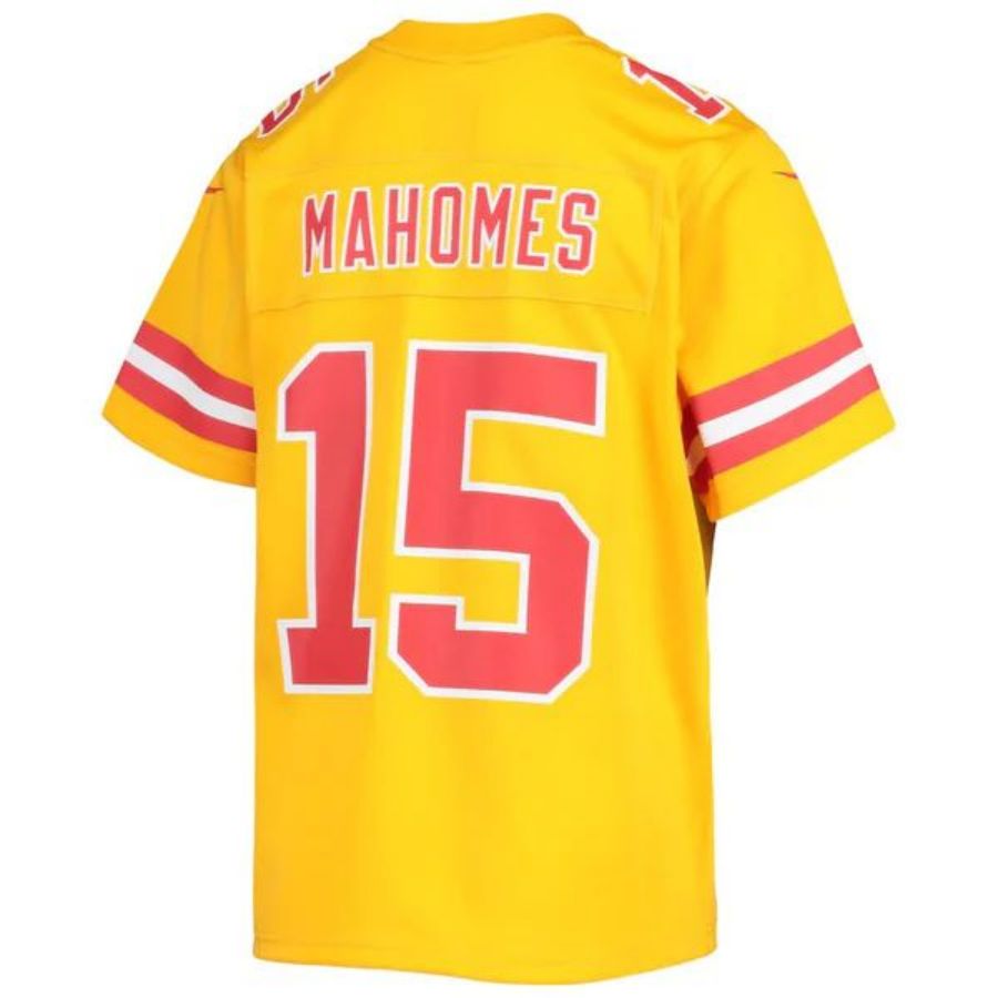 KC.Chiefs #15 Patrick Mahomes Gold Inverted Team Game Jersey Stitched American Football Jerseys football jersey product view 1