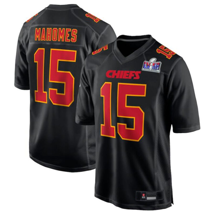 KC.Chiefs #15 Patrick Mahomes Black Stitched Player Game Football Jerseys football jersey product view 2