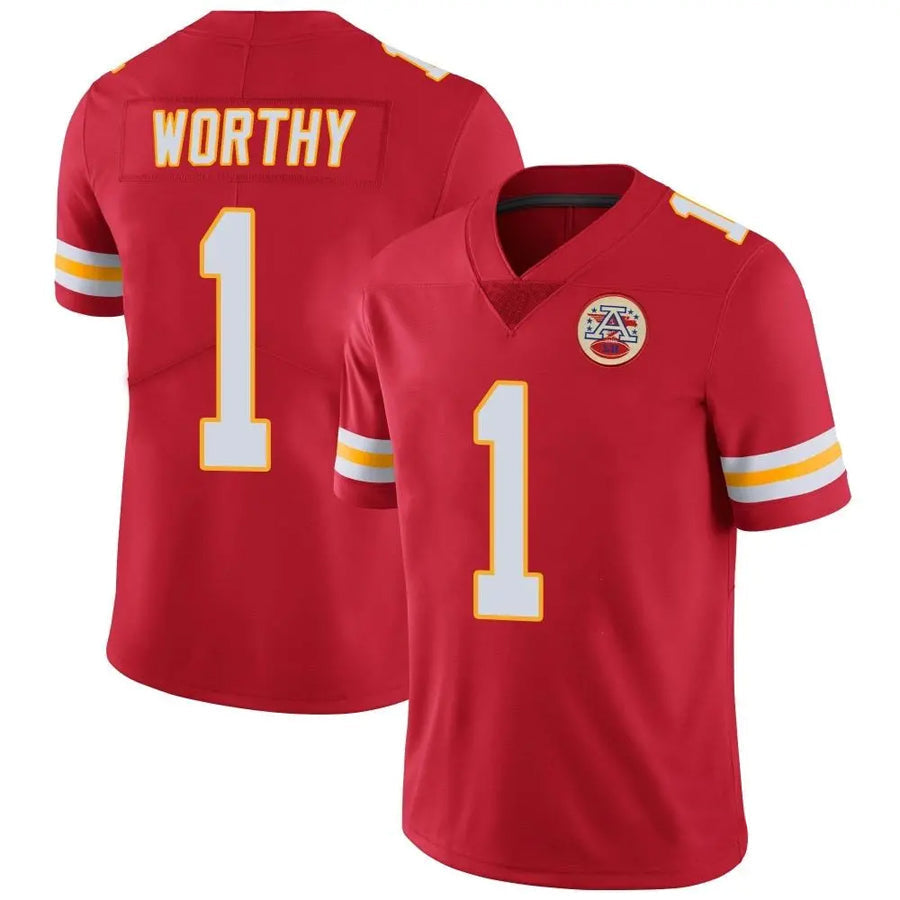 KC.Chiefs #1 Xavier Worthy Player Red Vapor F.U.S.E. Limited Stitched Football Jerseys football jersey product view 1