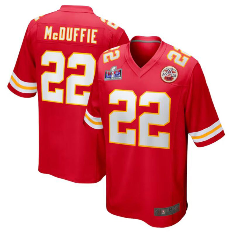 KC.Chiefs #22 Trent McDuffie Player Red Home Game Football Jerseys football jersey product view 2