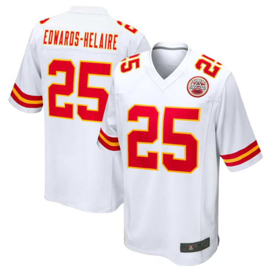 KC.Chiefs #25 Clyde Edwards-Helaire Player White Home Game Football Jerseys football jersey product view 2