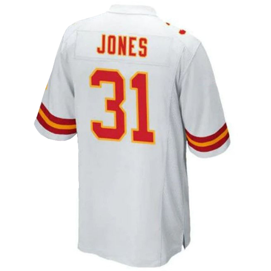 KC.Chiefs #31 Nic Jones Player Game Jersey - White Stitched American Football Jerseys football jersey product view 1