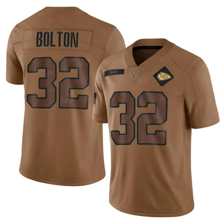 KC.Chiefs #32 Nick Bolton Player Brown Salute To Service Limited Football Jerseys football jersey product view 1