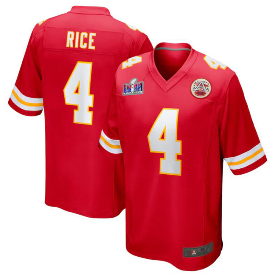 KC.Chiefs #4 Rashee Rice Player Red Home Game Stitched Football Jerseys football jersey product view 2