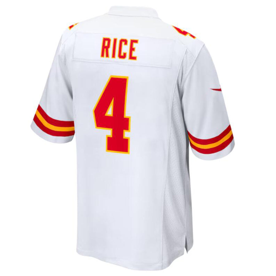 KC.Chiefs #4 Rashee Rice Player White Home Game Stitched Football Jerseys football jersey product view 1