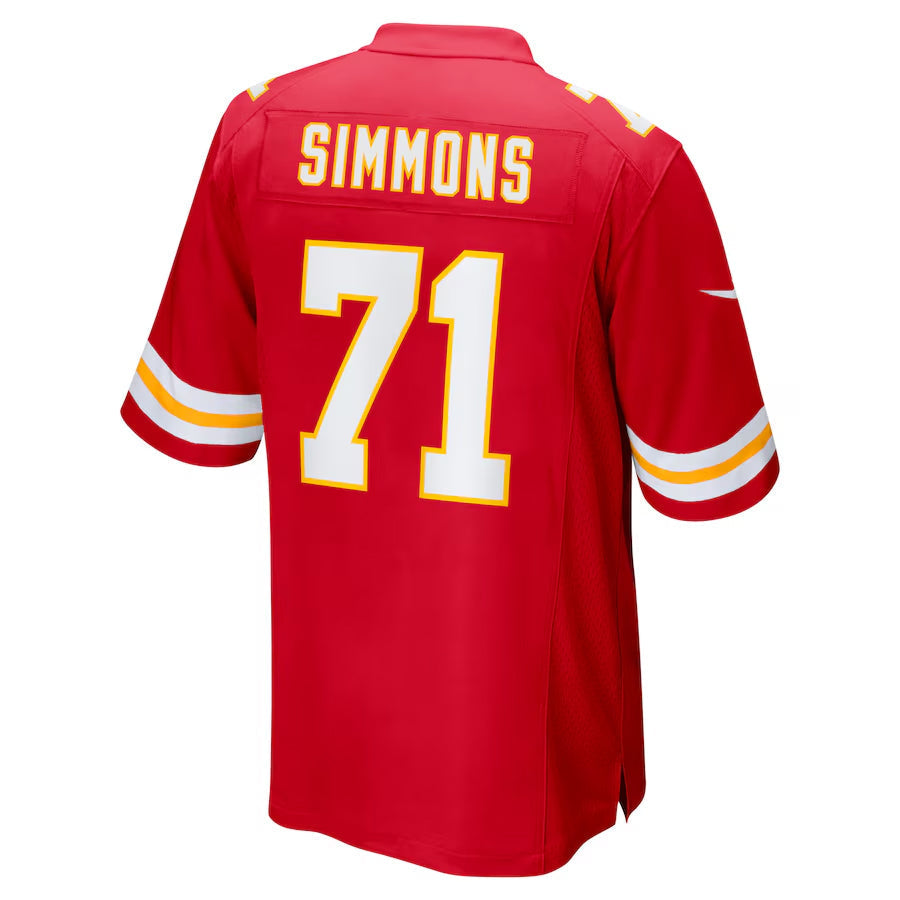 KC.Chiefs #71 Josh Simmons Player Red Home Game Football Jerseys football jersey product view 1
