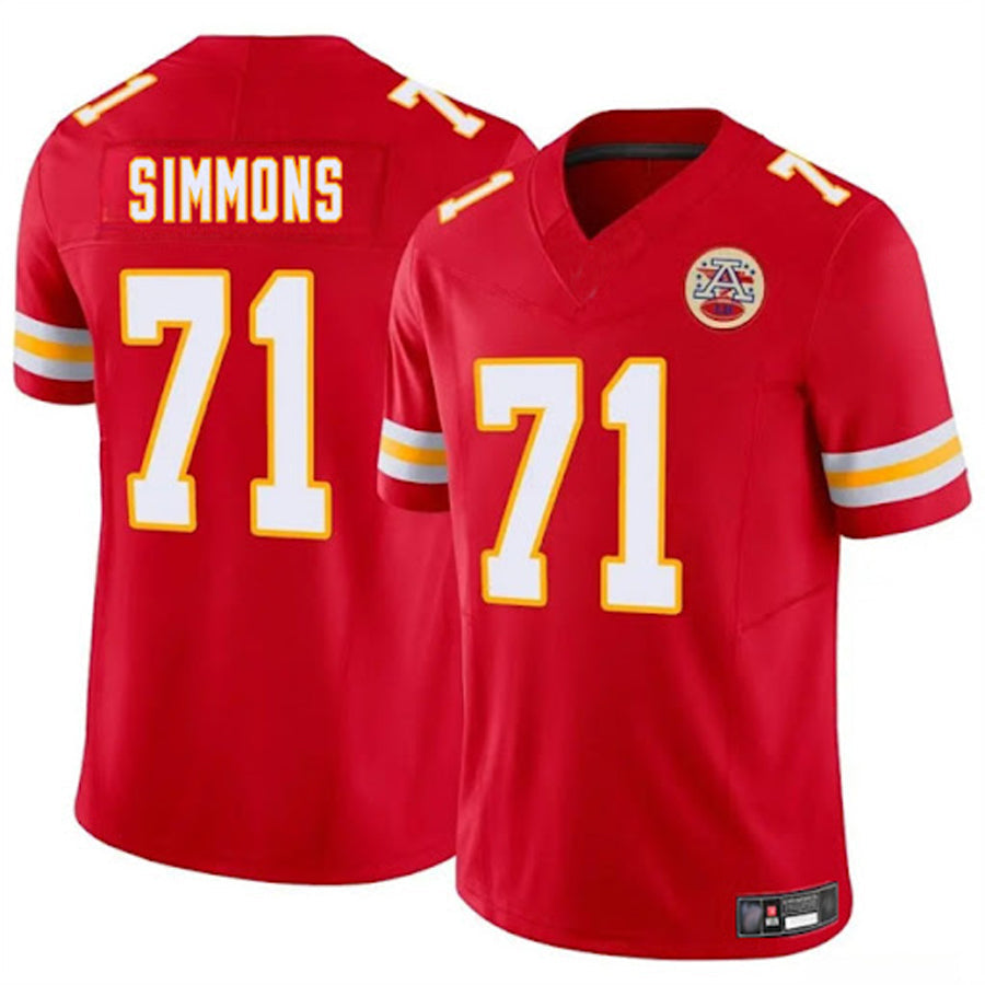 KC.Chiefs #71 Josh Simmons Player Red Vapor F.U.S.E. Limited Stitched Football Jerseys football jersey product view 1
