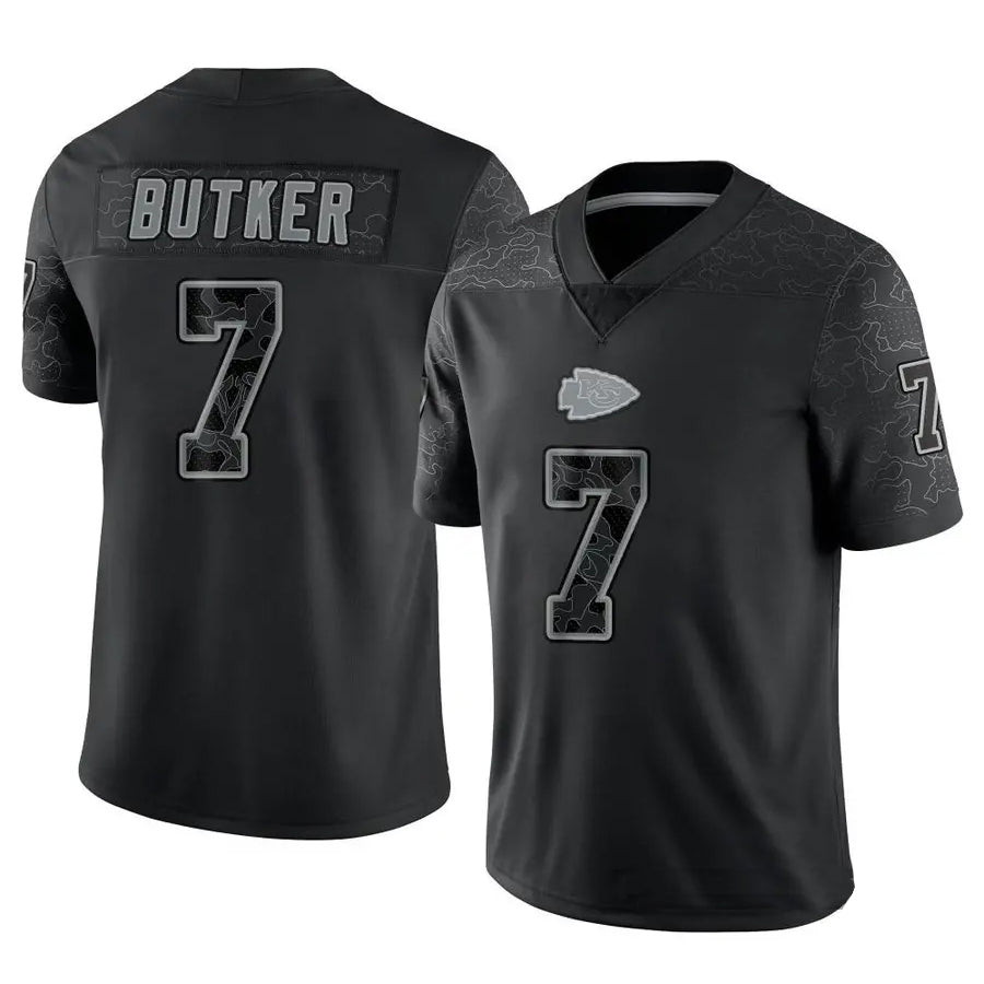KC.Chiefs #7 Harrison Butker Player Black RFLCTV Limited Football Jerseys football jersey product view 1