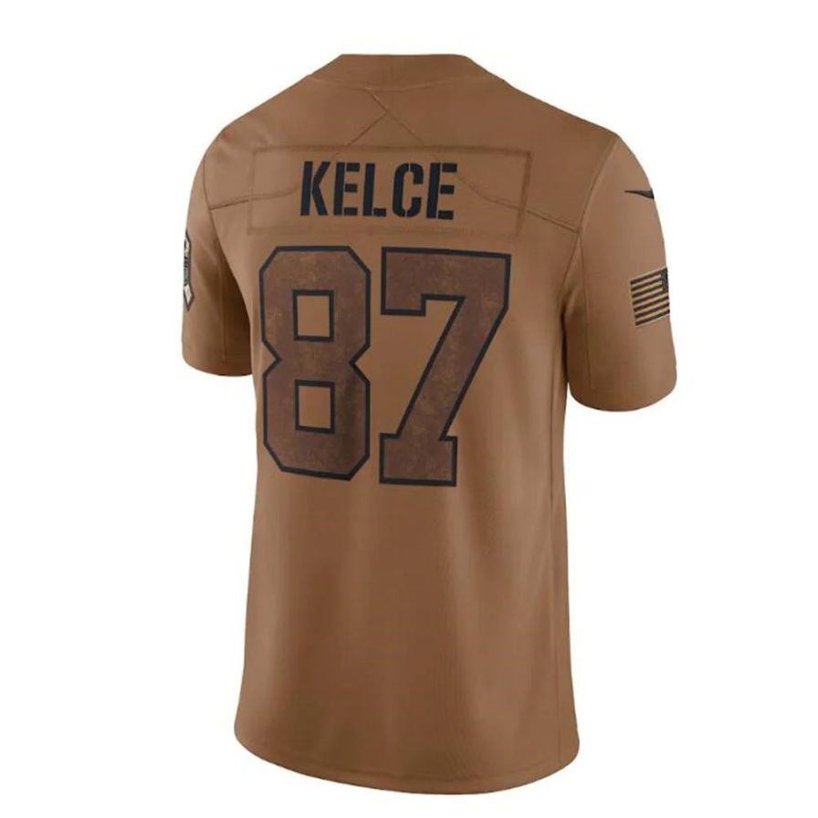 KC.Chiefs #87 Travis Kelce Brown Salute To Service Limited Player Jersey Stitched American Football Jerseys football jersey product view 1