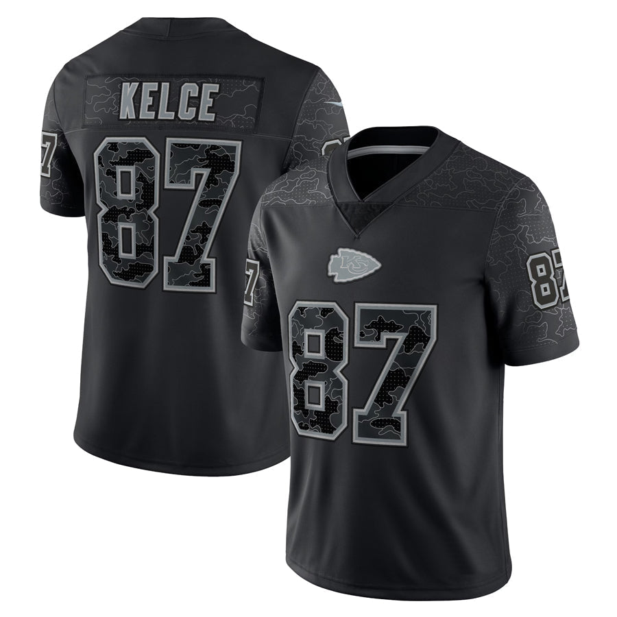 KC.Chiefs #87 Travis Kelce Player Black RFLCTV Limited Football Jerseys football jersey product view 1