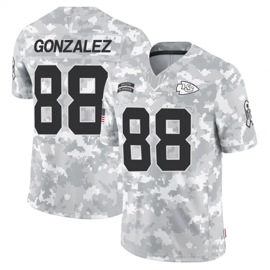 KC.Chiefs #88 Tony Gonzalez Player Arctic Camo Salute to Service Limited Football Jerseys football jersey product view 1