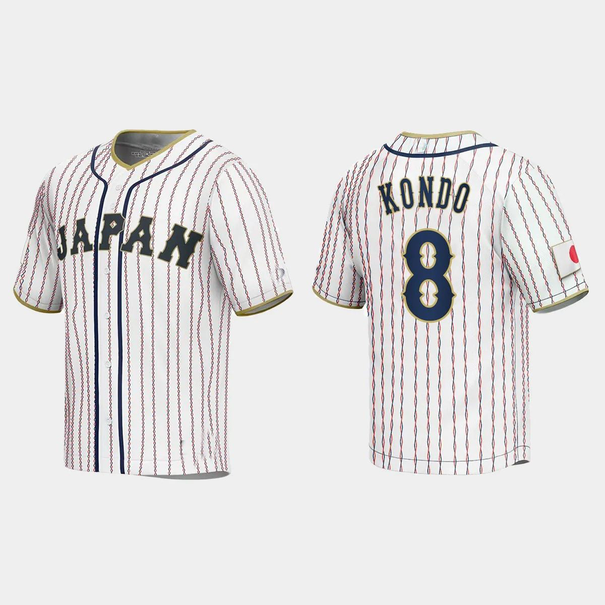 #8 KENSUKE KONDO JAPAN BASEBALL 2023 WORLD BASEBALL CLASSIC JERSEY ¨C WHITE Stitches Baseball Jerseys baseball jersey product view 1