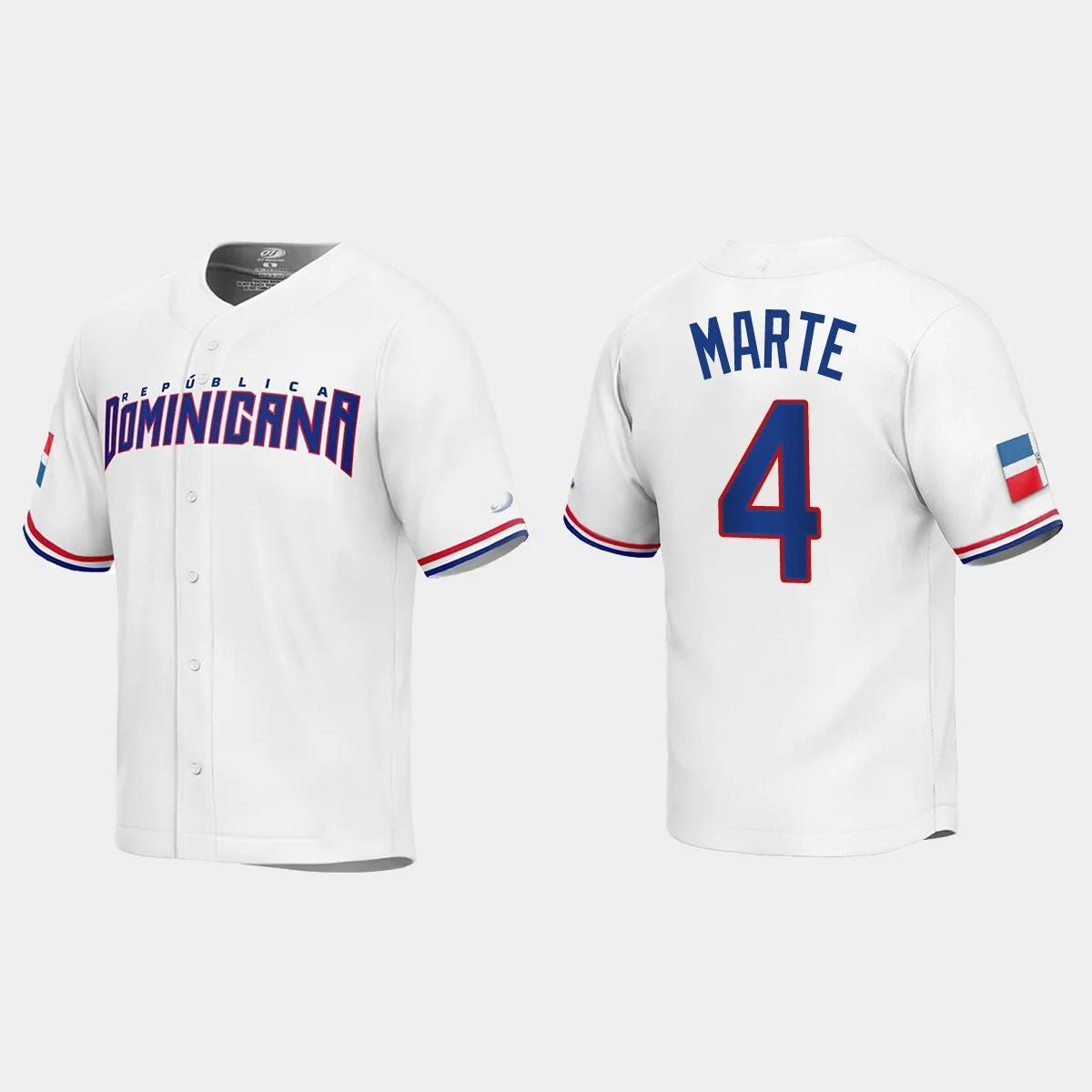 #4 KETEL MARTE DOMINICAN REPUBLIC BASEBALL 2023 WORLD BASEBALL CLASSIC REPLICA JERSEY ¨C WHITE Stitches Baseball Jerseys baseball jersey product view 1