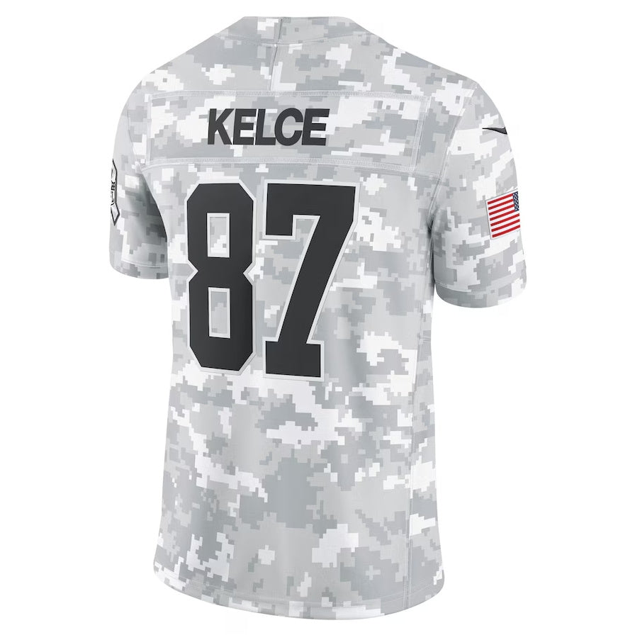KC.Chiefs #87 Travis Kelce Arctic Camo 2024 Salute to Service Limited Stitched American Football Jerseys football jersey product view 1