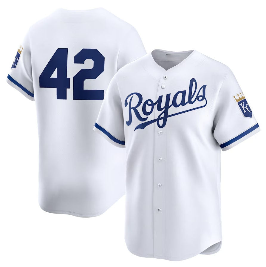Kansas City Royals 2024 #42 Jackie Robinson Day Home Limited Jersey ¨C White Stitches Baseball Jerseys baseball jersey product view 1