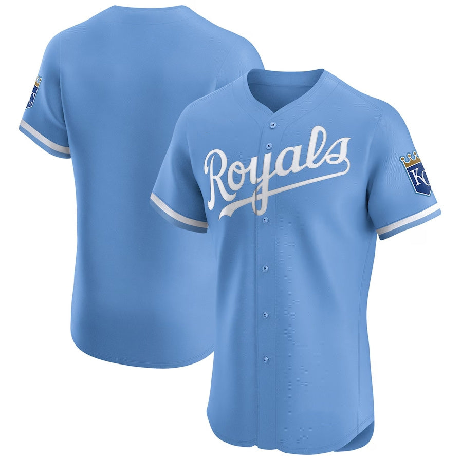 Kansas City Royals Alternate Vapor Premier Elite Patch Jersey - Light Blue Stitched Baseball Jersey baseball jersey product view 1