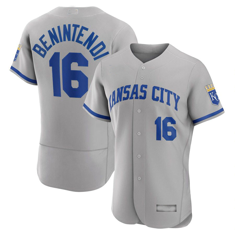 Kansas City Royals #16 Andrew Benintendi Gray 2022 Road Authentic Player Jersey Baseball Jerseys baseball jersey product view 1