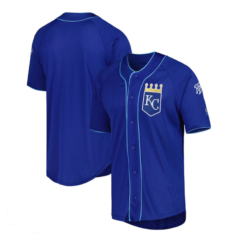Kansas City Royals Button-Up Baseball Jersey - Royal Baseball Jerseys baseball jersey product view 1