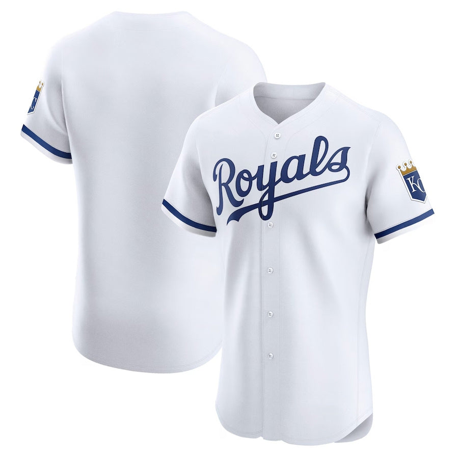 Kansas City Royals Home Elite Jersey - White Stitched Baseball Jersey baseball jersey product view 1