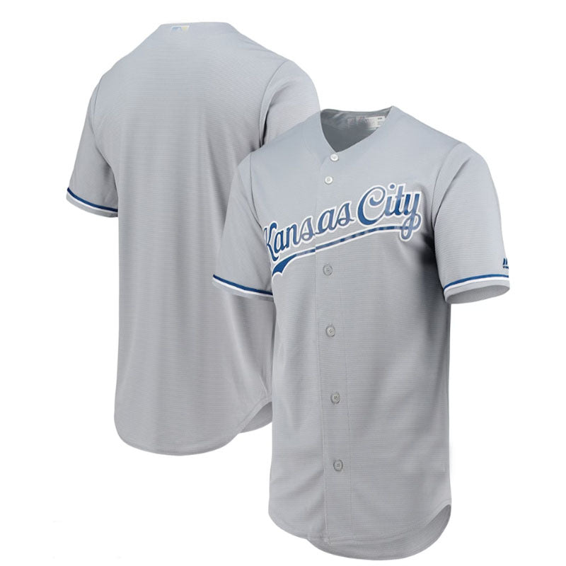 Kansas City Royals Majestic Team Official Jersey - Gray Baseball Jerseys baseball jersey product view 1