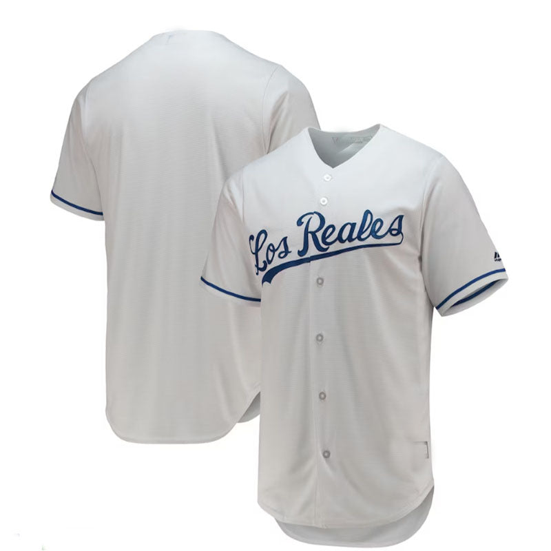 Kansas City Royals Majestic Team Official Jersey - White Baseball Jerseys baseball jersey product view 1