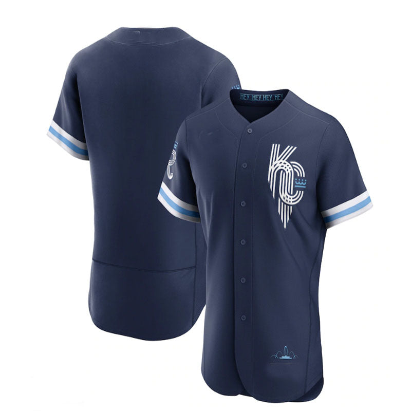 Kansas City Royals 2022 City Connect Authentic Jersey - Navy Baseball Jerseys baseball jersey product view 1
