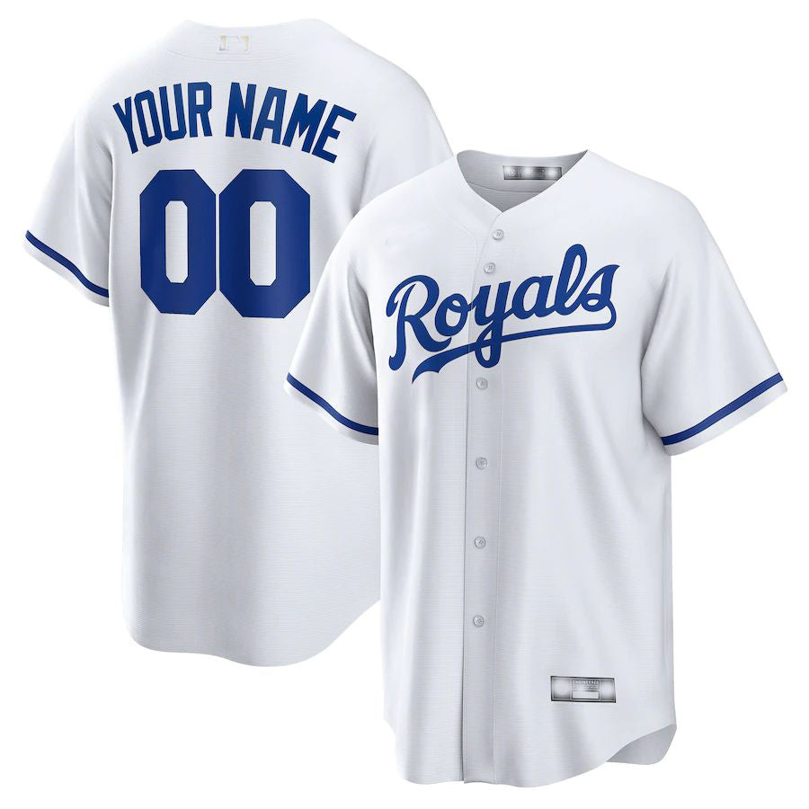 Custom Kansas City White Replica Custom Jersey Baseball Jerseys baseball jersey product view 1