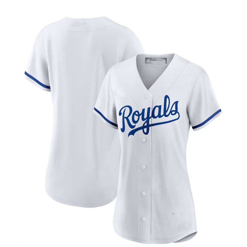 Kansas City Royals Home Replica Team Logo Jersey - White Baseball Jerseys baseball jersey product view 1