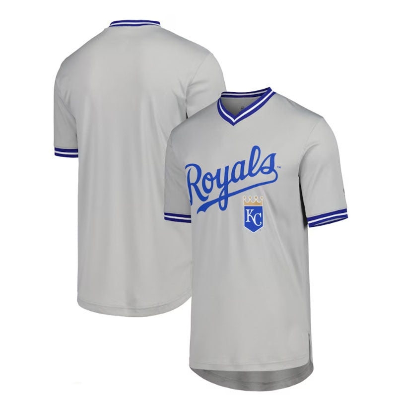 Kansas City Royals V-Neck Jersey - Gray Baseball Jerseys baseball jersey product view 1