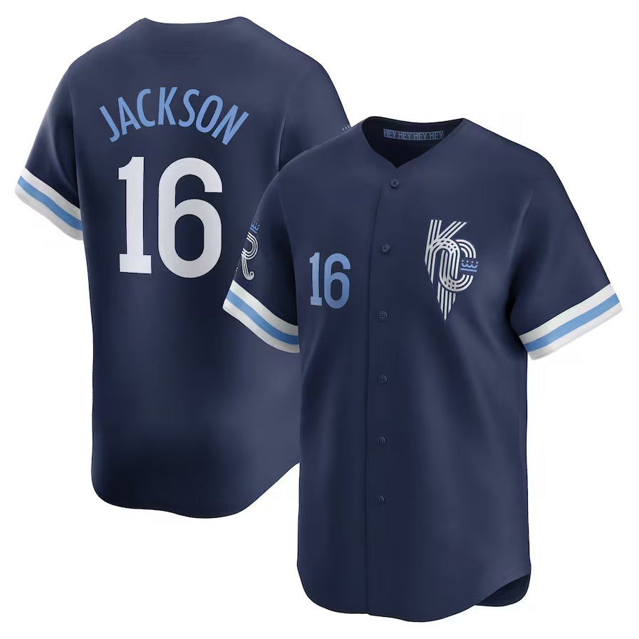 Kansas City Royals #16 Bo Jackson City Connect Retired Player Jersey - Navy Stitched Baseball Jersey baseball jersey product view 1