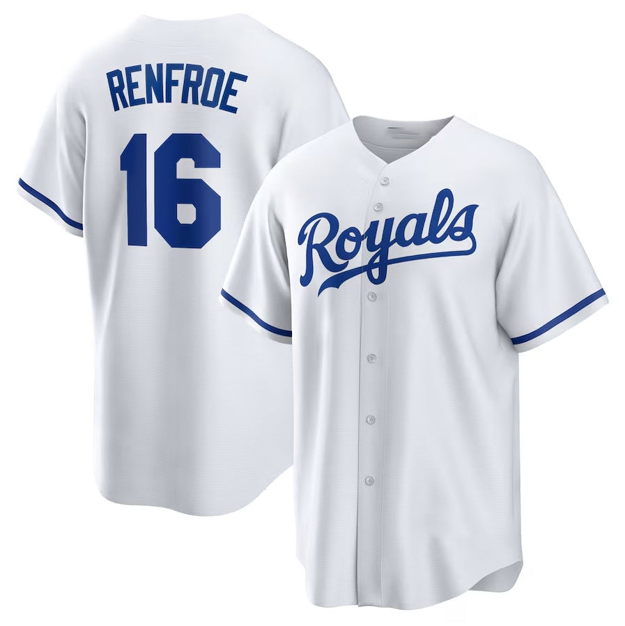 Kansas City Royals #16 Hunter Renfroe Home Replica Jersey - White Stitched Baseball Jersey baseball jersey product view 1
