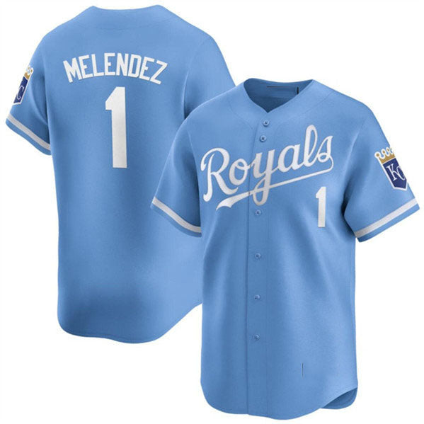 Kansas City Royals #1 MJ Melendez Light Blue Alternate Limited Stitched Baseball Jersey baseball jersey product view 1