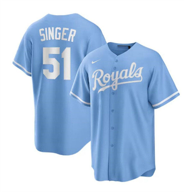 Kansas City Royals #51 Brady Singer Light Blue Stitched Baseball Jersey baseball jersey product view 1
