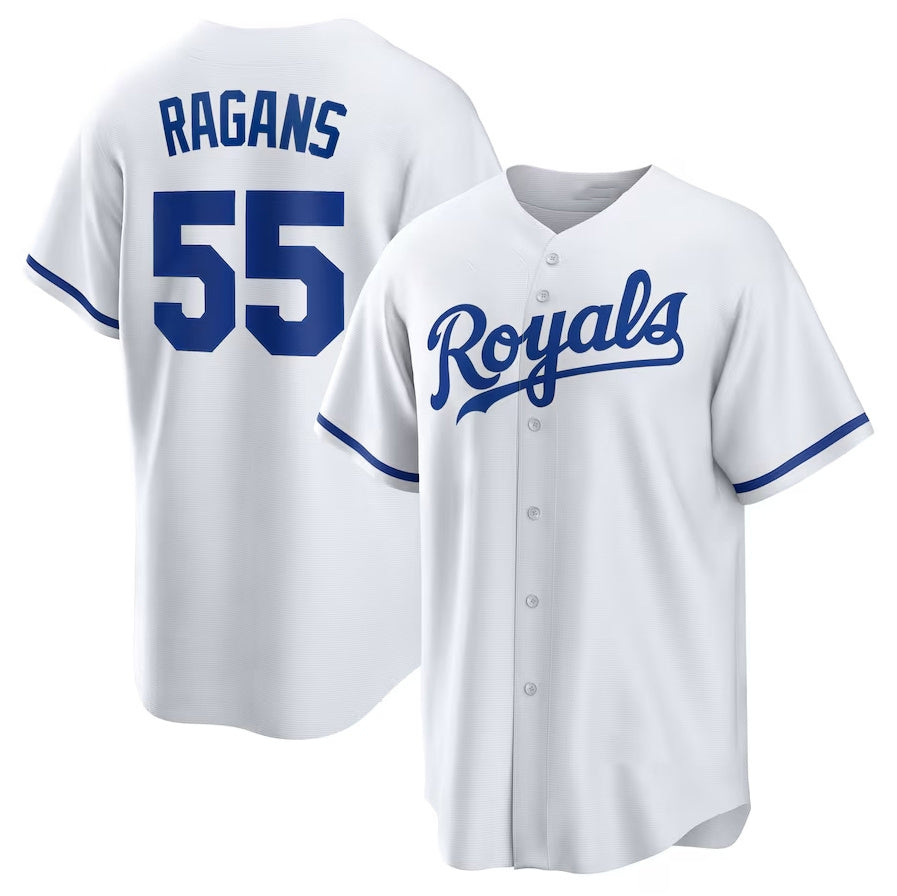 Kansas City Royals #55 Cole Ragans Home Replica Jersey - White Stitched Baseball Jersey baseball jersey product view 1