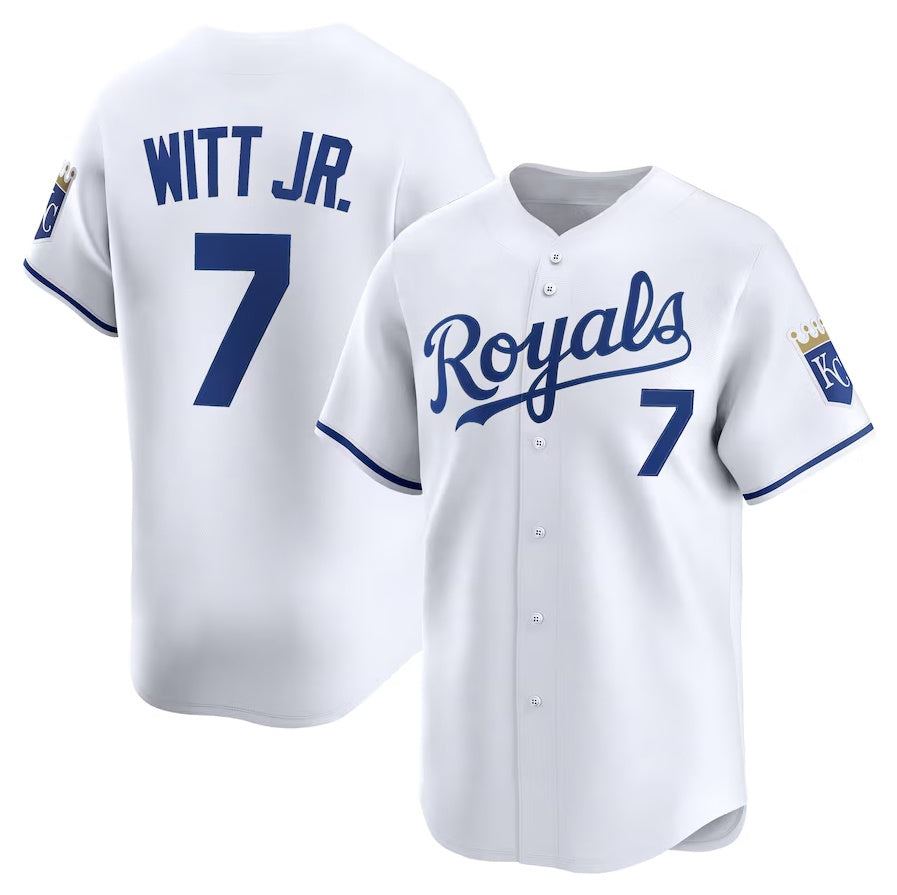 Kansas City Royals #7 Bobby Witt Jr. Alternate Limited Player Jersey - White Stitched Baseball Jersey baseball jersey product view 1