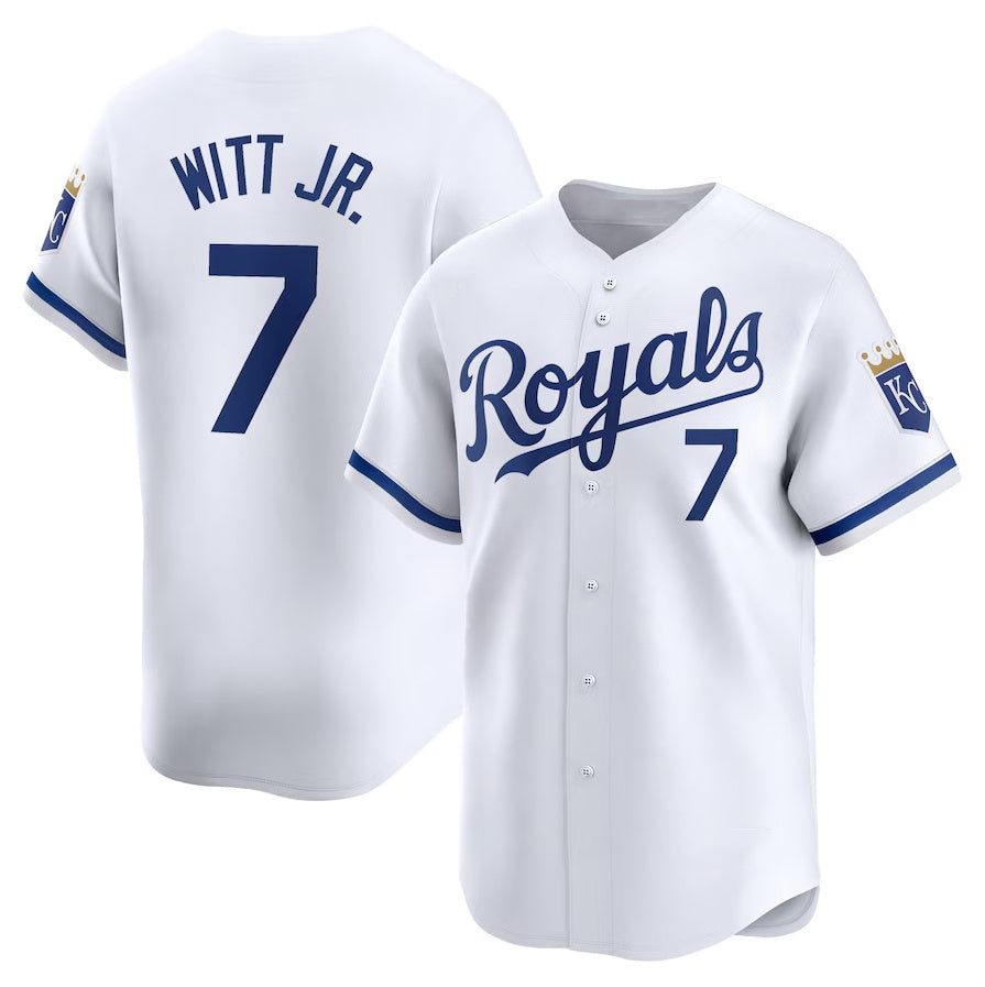 Kansas City Royals #7 Bobby Witt Jr. Home Limited Player Jersey - White Stitched Baseball Jersey baseball jersey product view 1