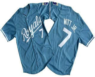 Kansas City Royals #7 Bobby Witt Jr Number Light Blue Limited Stitched Baseball Jersey baseball jersey product view 1