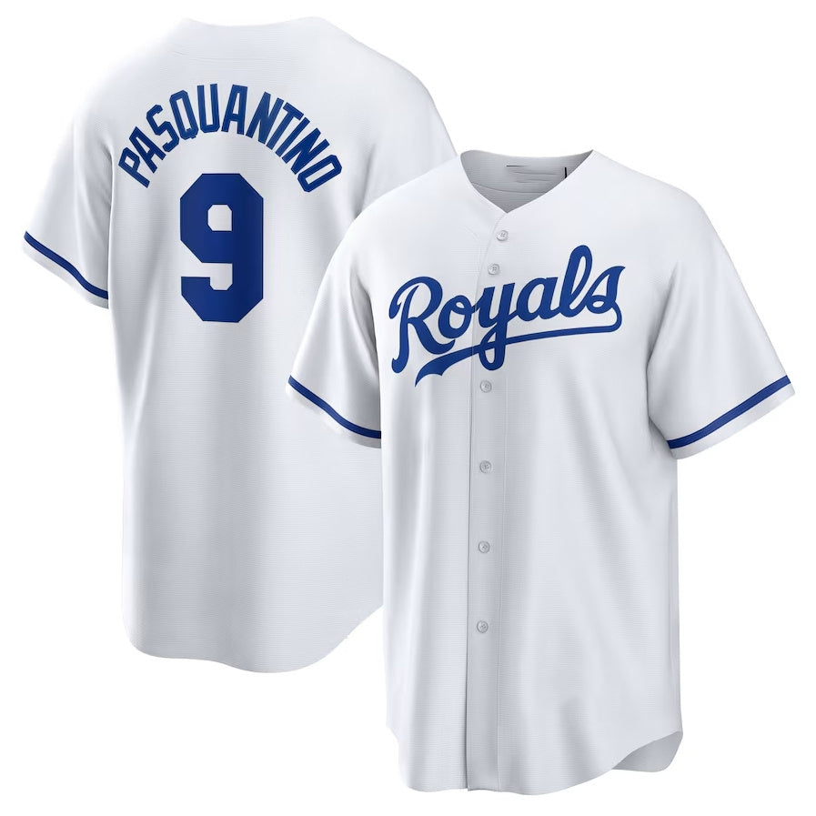 Kansas City Royals #9 Vinnie Pasquantino Home Replica Jersey - White Stitched Baseball Jersey baseball jersey product view 1