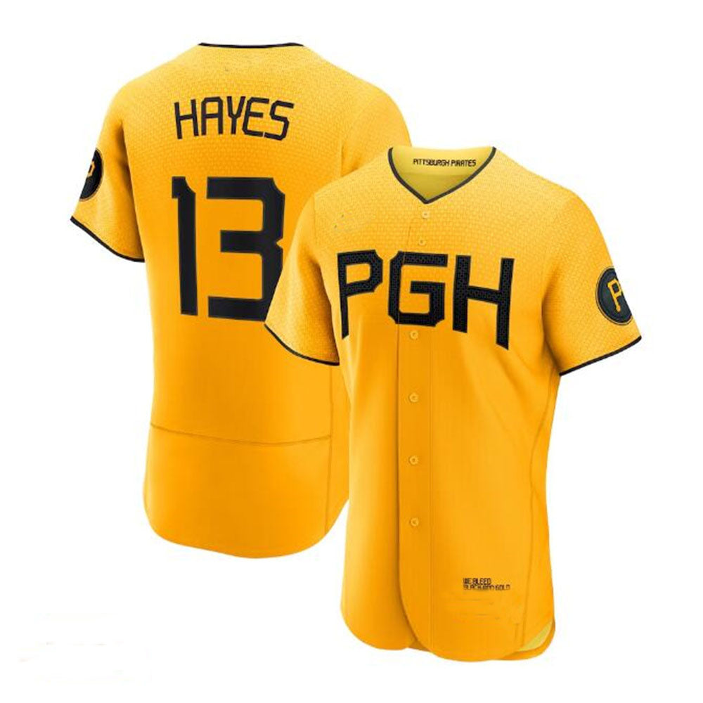 Pittsburgh Pirates #13 Ke'Bryan Hayes 2023 City Connect Authentic Player Jersey - Gold Baseball Jerseys baseball jersey product view 1