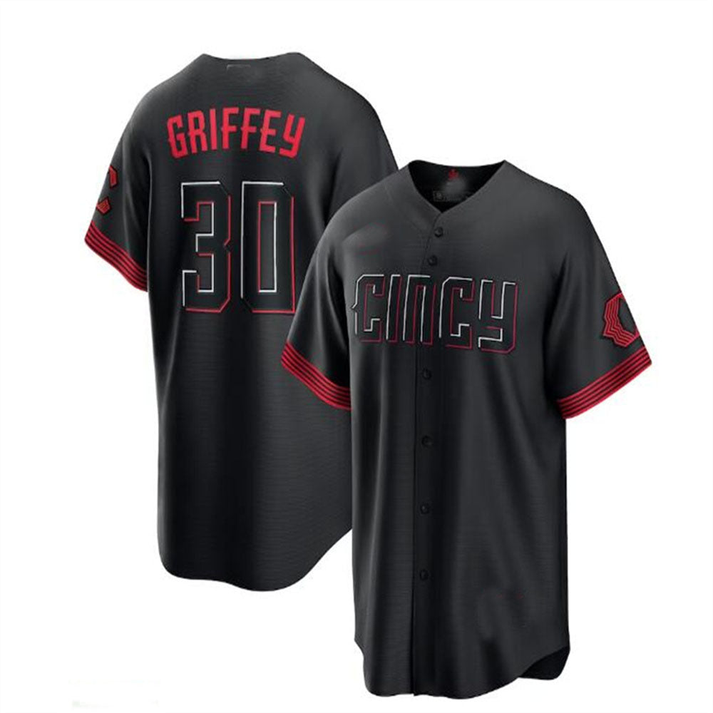 Cincinnati Reds #30 Ken Griffey Jr. 2023 City Connect Replica Player Jersey - Black Baseball Jerseys baseball jersey product view 1
