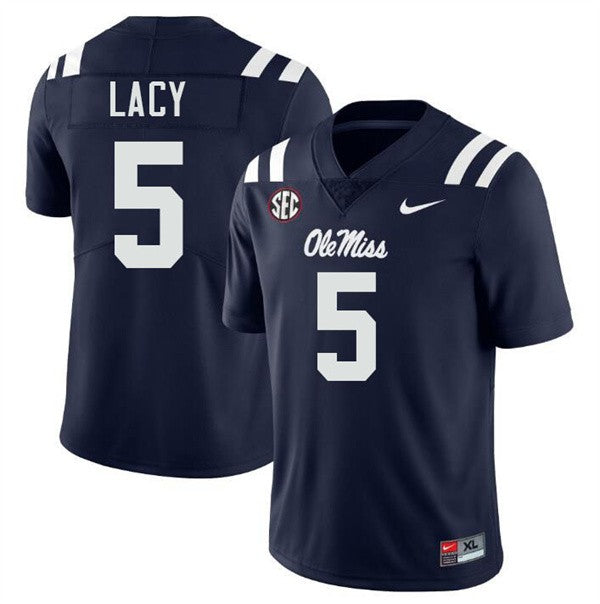 Kewan Lacy Ole Miss Rebels Jersey - Navy sports jersey product view 1