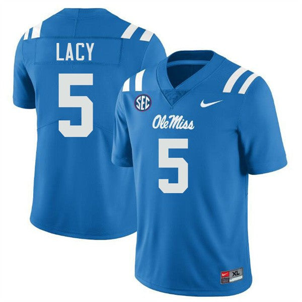 Kewan Lacy Ole Miss Rebels Jersey - Powder Blue sports jersey product view 1